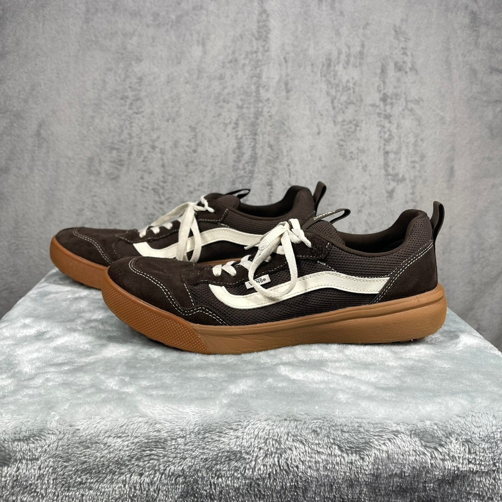 Vans Range EXP Men 11.5 Brown Suede Mesh Gum Sole Sneakers Shoes